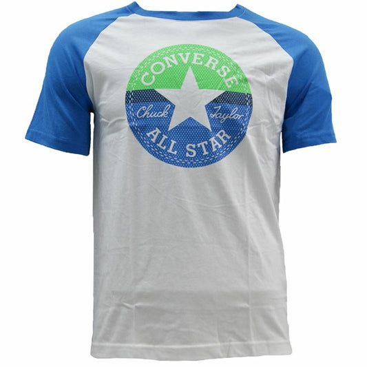 Ανδρική Μπλούζα με Κοντό Μανίκι Converse Color Block Raglan Κόκκινο