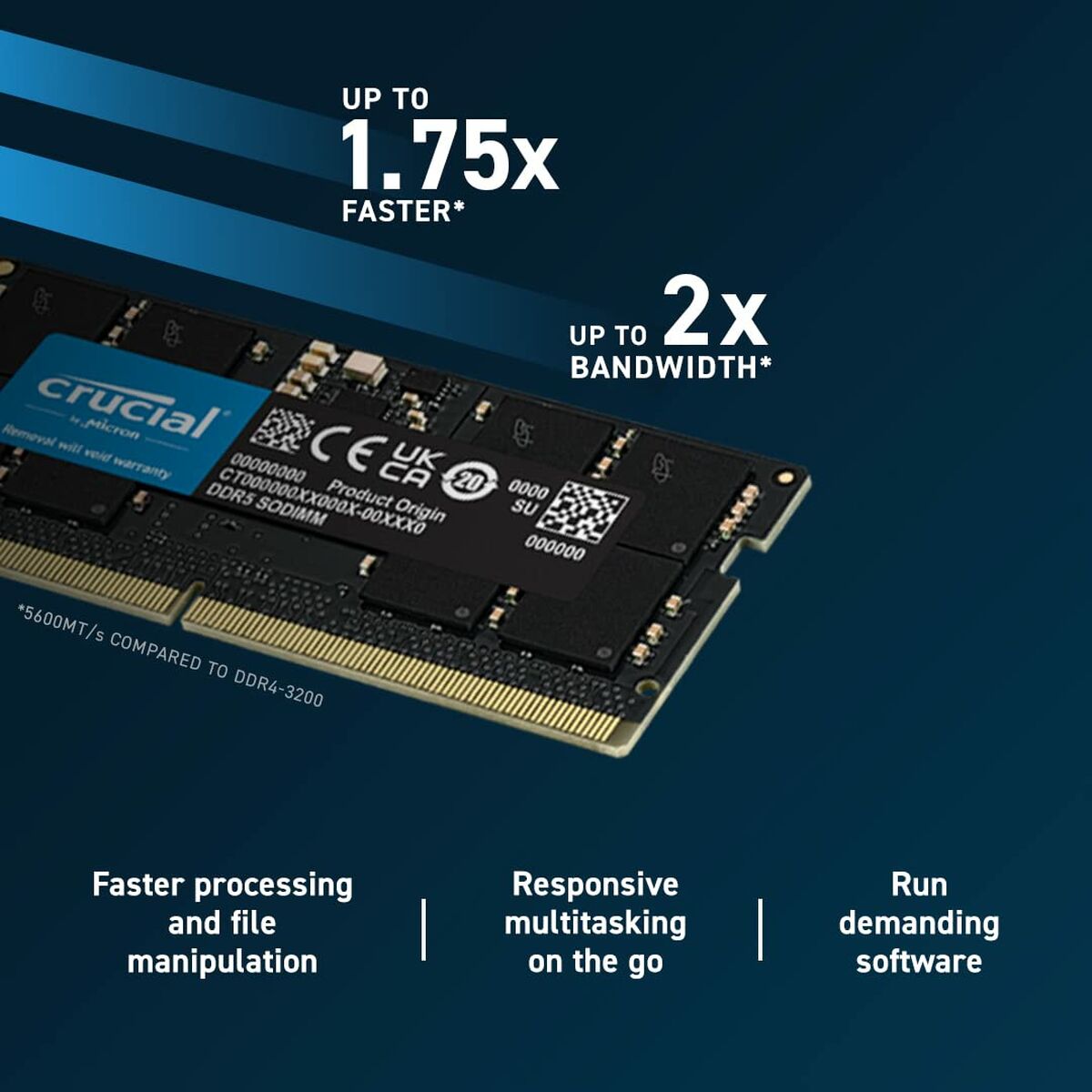 Μνήμη RAM Crucial CT2K32G56C46S5 64 GB DDR5 SDRAM DDR5 5600 MHz