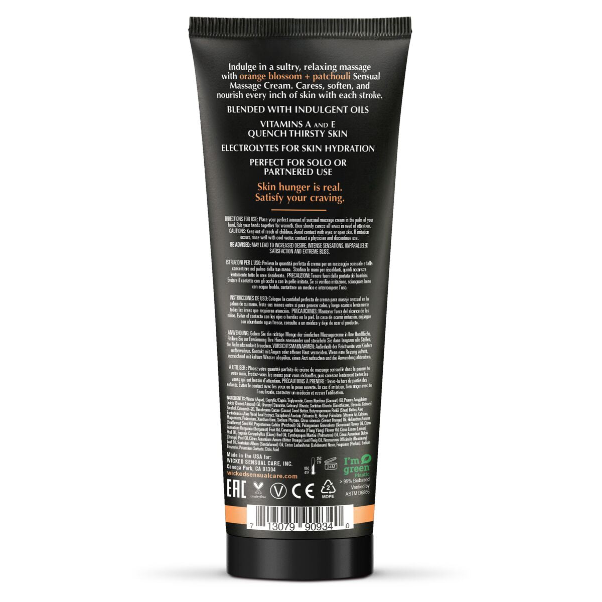 Κρέμα για Μασάζ Wicked Sensual Care 120 ml Πορτοκαλί