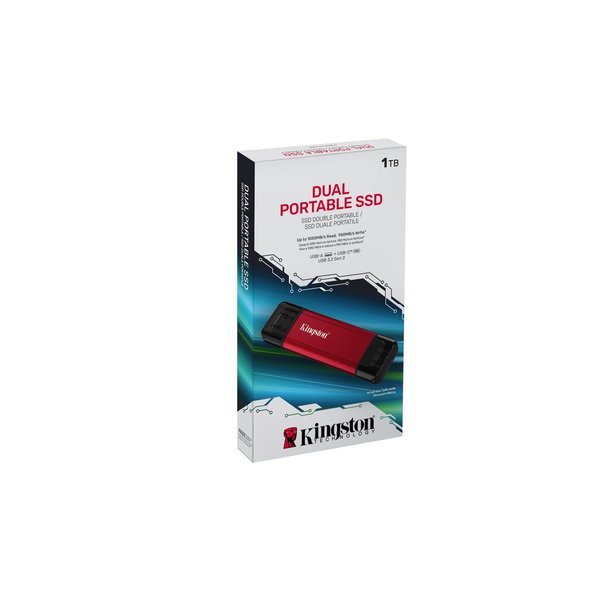 Εξωτερικός Σκληρός Δίσκος Kingston SPSD/1TB Μαύρο 1 TB SSD