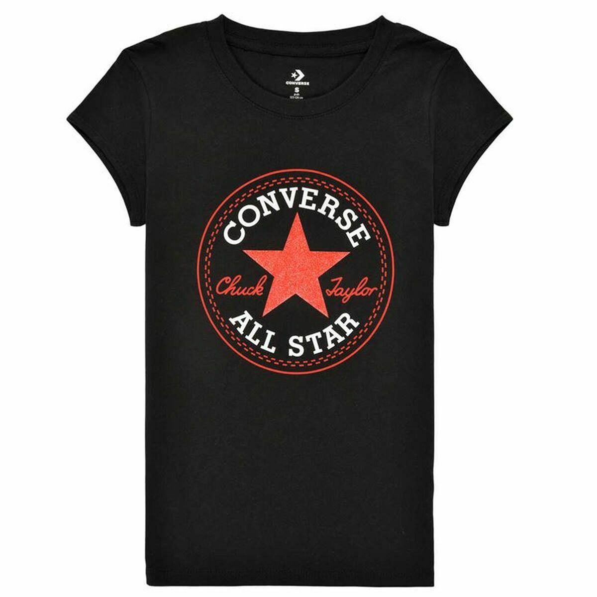 Παιδικό Μπλούζα με Κοντό Μανίκι Converse Timeless  Μαύρο