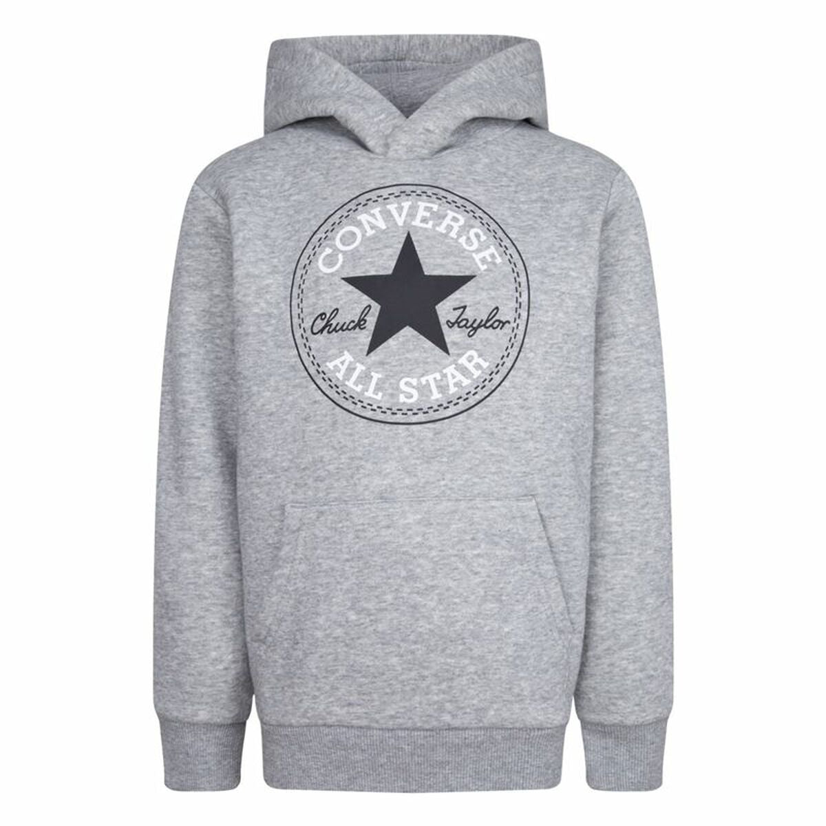 Παιδικό Φούτερ με Κουκούλα Converse Chuck Taylor Patch Core Ανοιχτό Γκρι