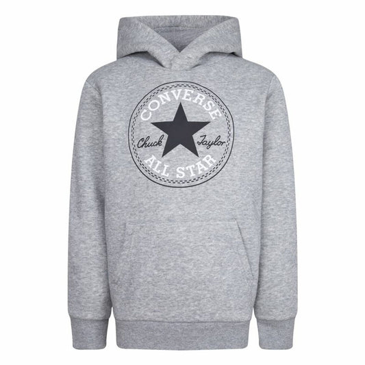 Παιδικό Φούτερ με Κουκούλα Converse Chuck Taylor Patch Core Ανοιχτό Γκρι