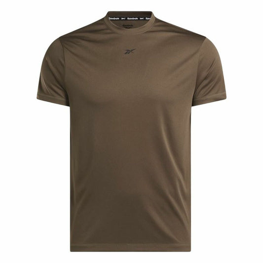 Ανδρική Μπλούζα με Κοντό Μανίκι Reebok Id Train Ss Tech Tee Καφέ Ανοιχτό καφέ