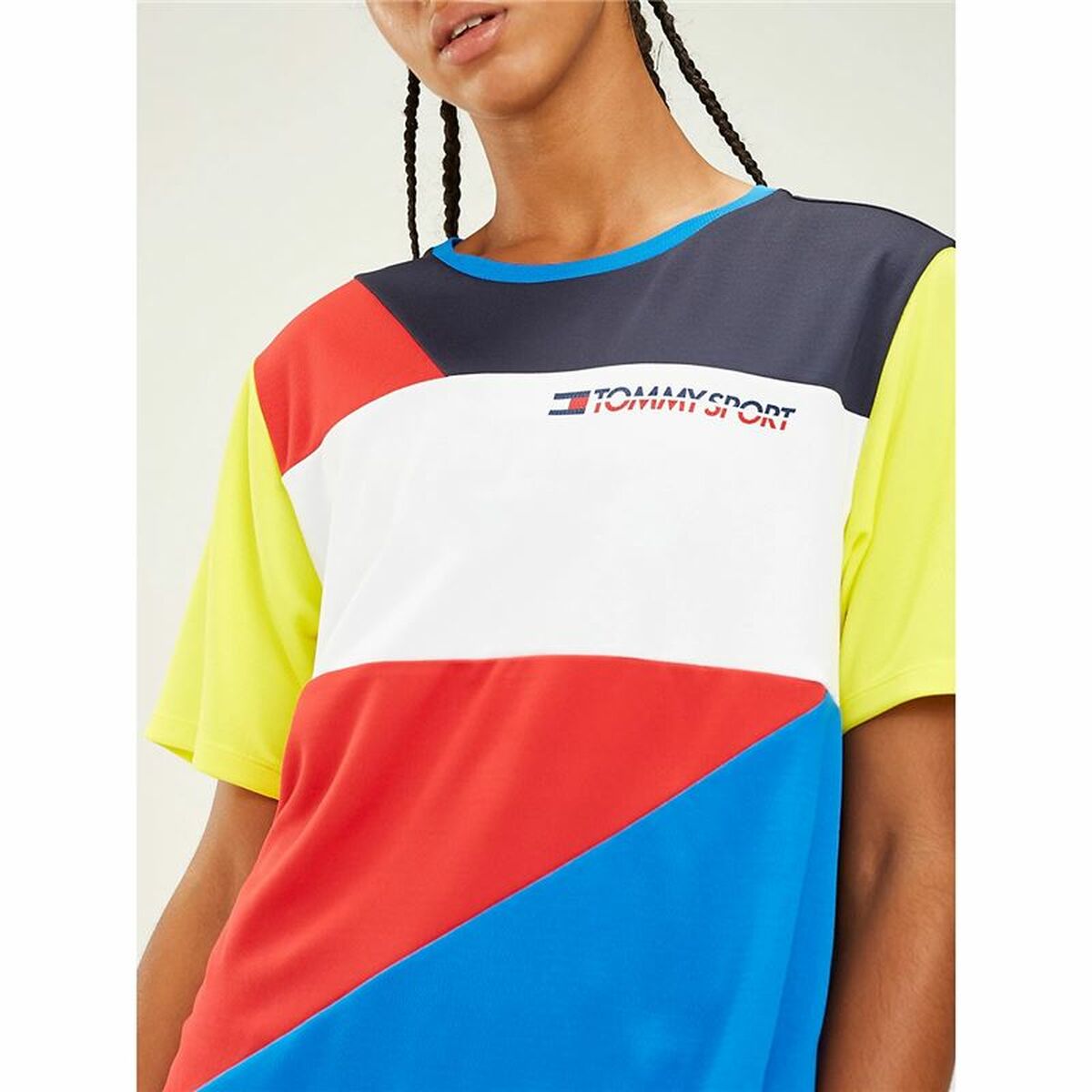 Γυναικεία Μπλούζα με Κοντό Μανίκι Tommy Hilfiger Colour-Blocked Μπλε