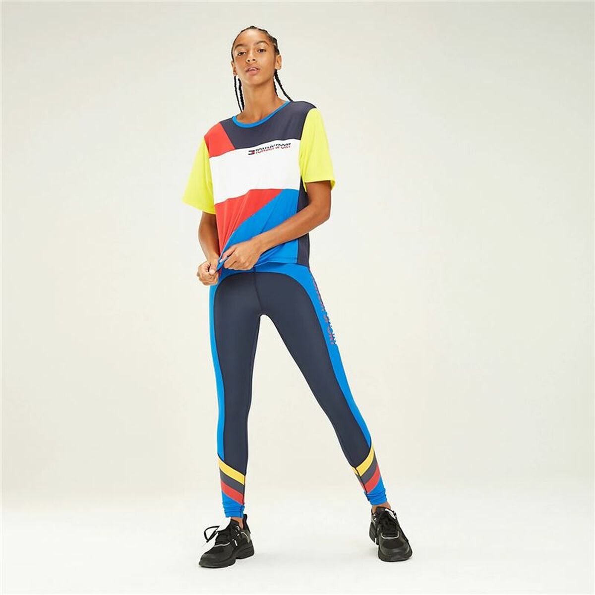Γυναικεία Μπλούζα με Κοντό Μανίκι Tommy Hilfiger Colour-Blocked Μπλε
