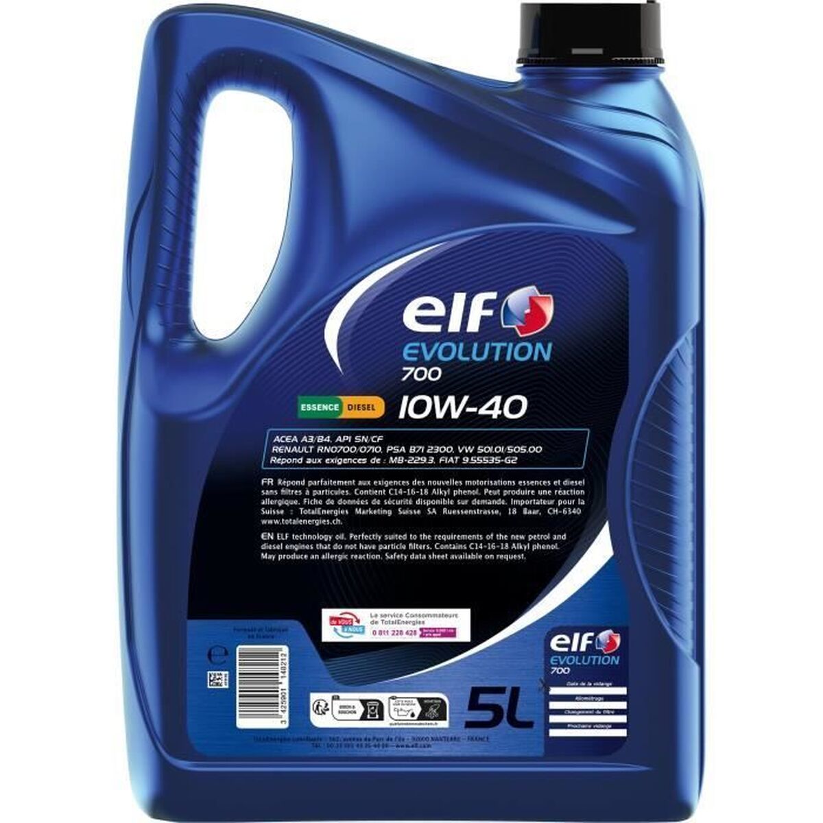 Λάδι Κινητήρα Αυτοκινήτου Elf Evolution 700 10W40 5 L