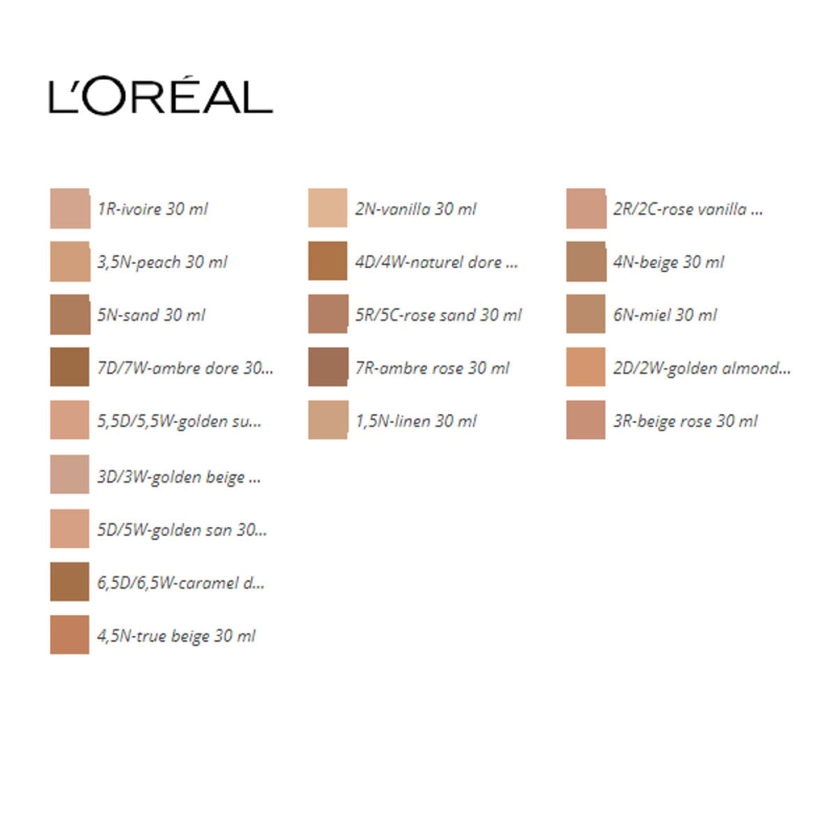 Υγρό Μaκe Up Accord Parfait L'Oreal Make Up (30 ml) (30 ml)