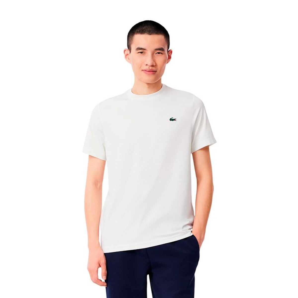 Ανδρική Μπλούζα με Κοντό Μανίκι Lacoste Core Performance Λευκό