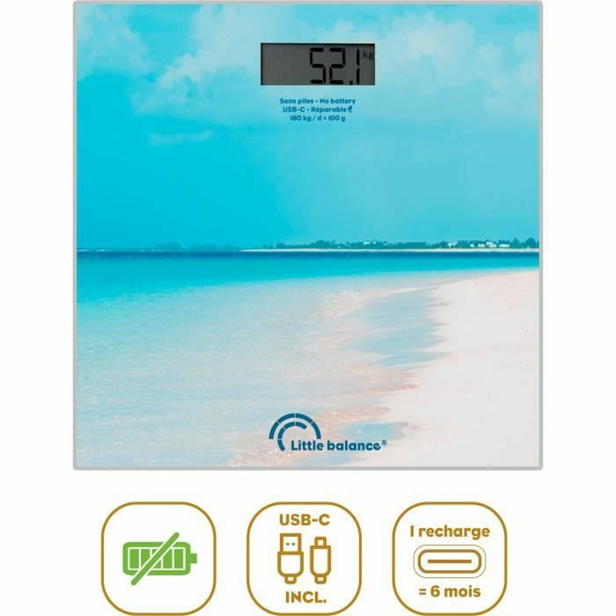 Ψηφιακή Ζυγαριά Μπάνιου Little Balance Caribe Μπλε
