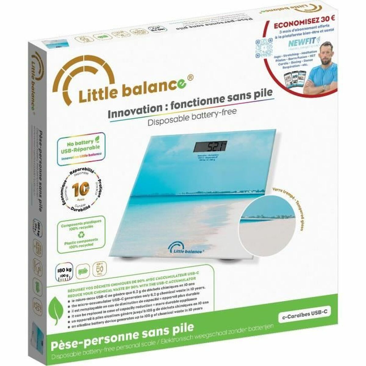 Ψηφιακή Ζυγαριά Μπάνιου Little Balance Caribe Μπλε