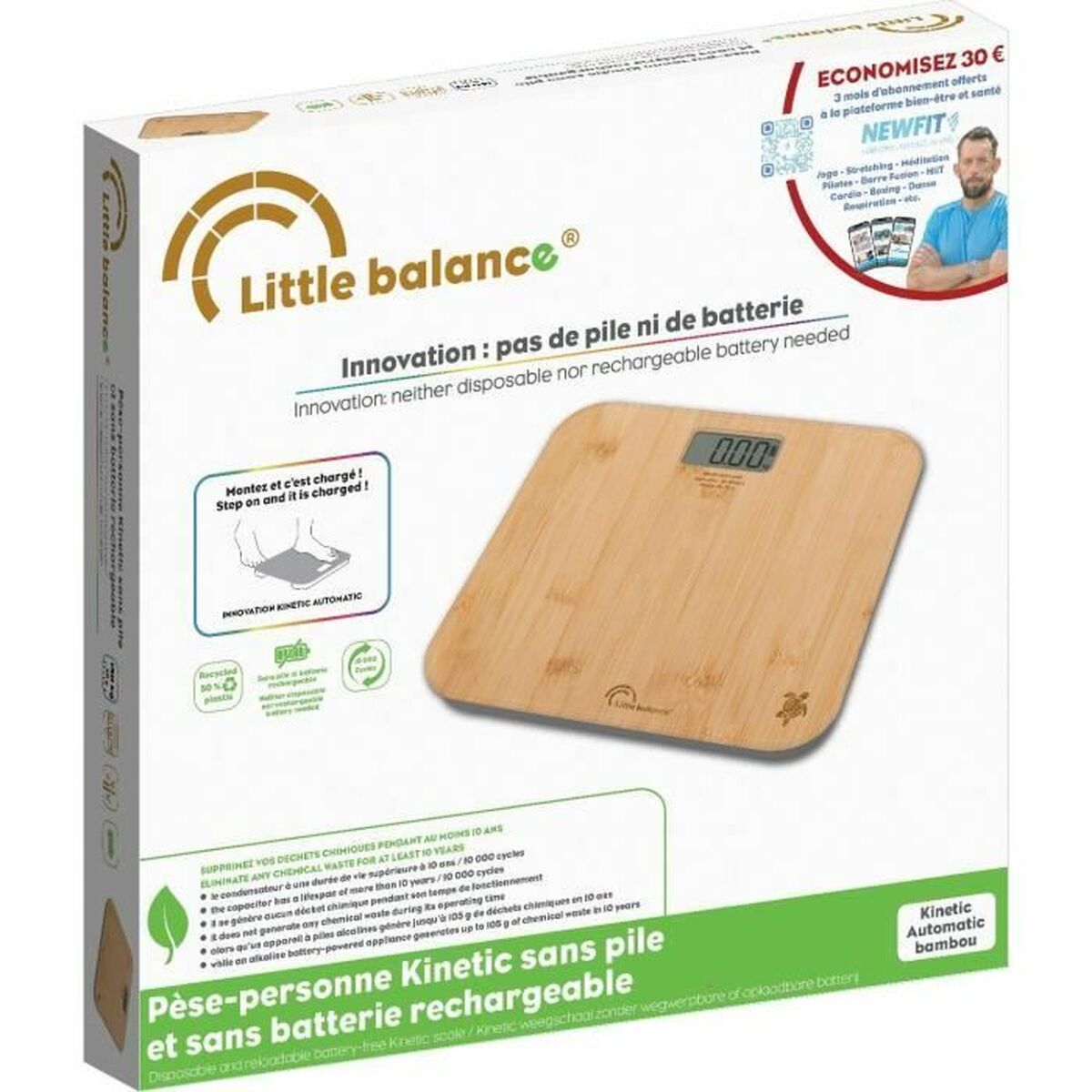 Ψηφιακή Ζυγαριά Μπάνιου Little Balance Automática Kinetic Bamboo