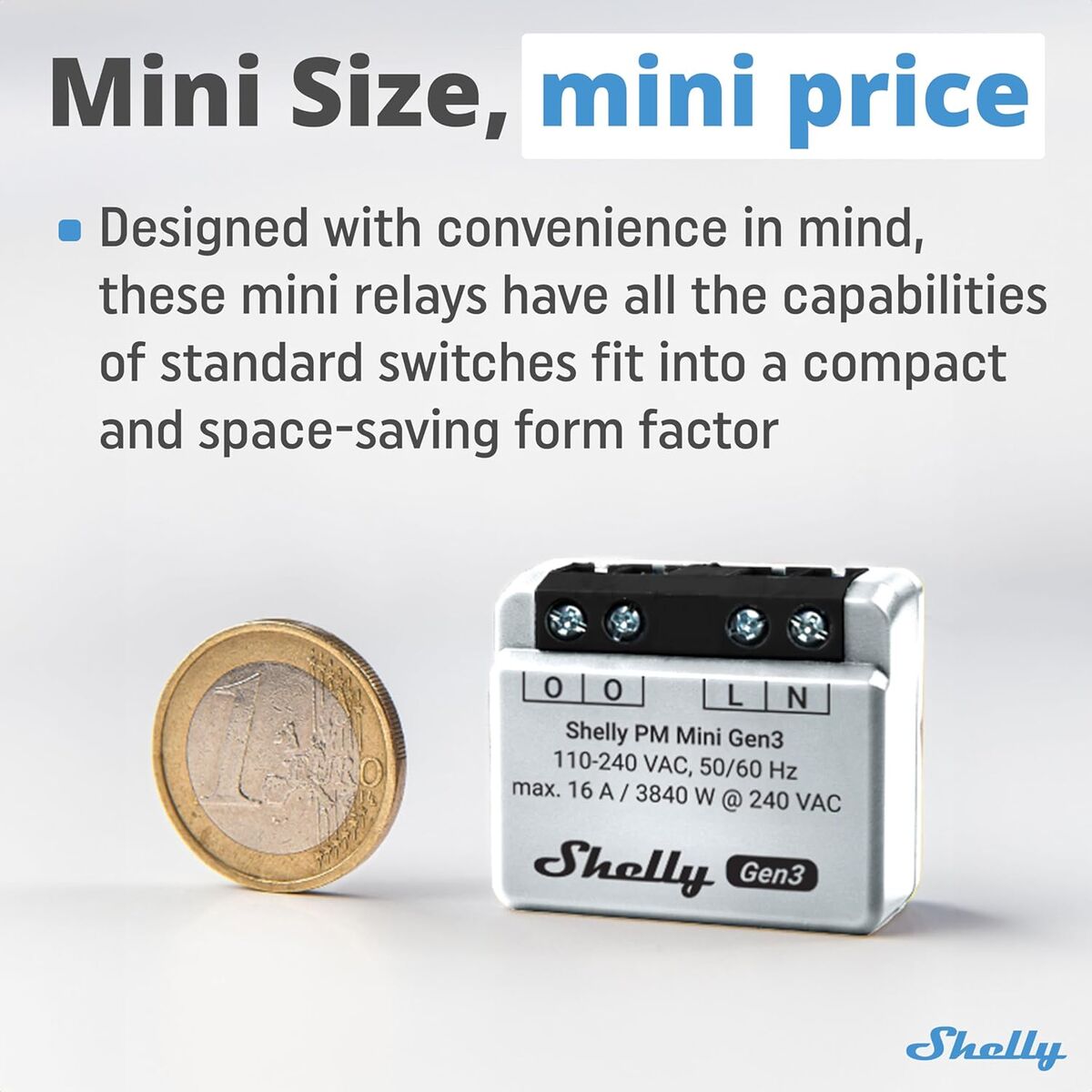 Έξυπνο Βύσμα Shelly MINI 1PM GEN3 Bluetooth Wi-Fi Bluetooth 4.2