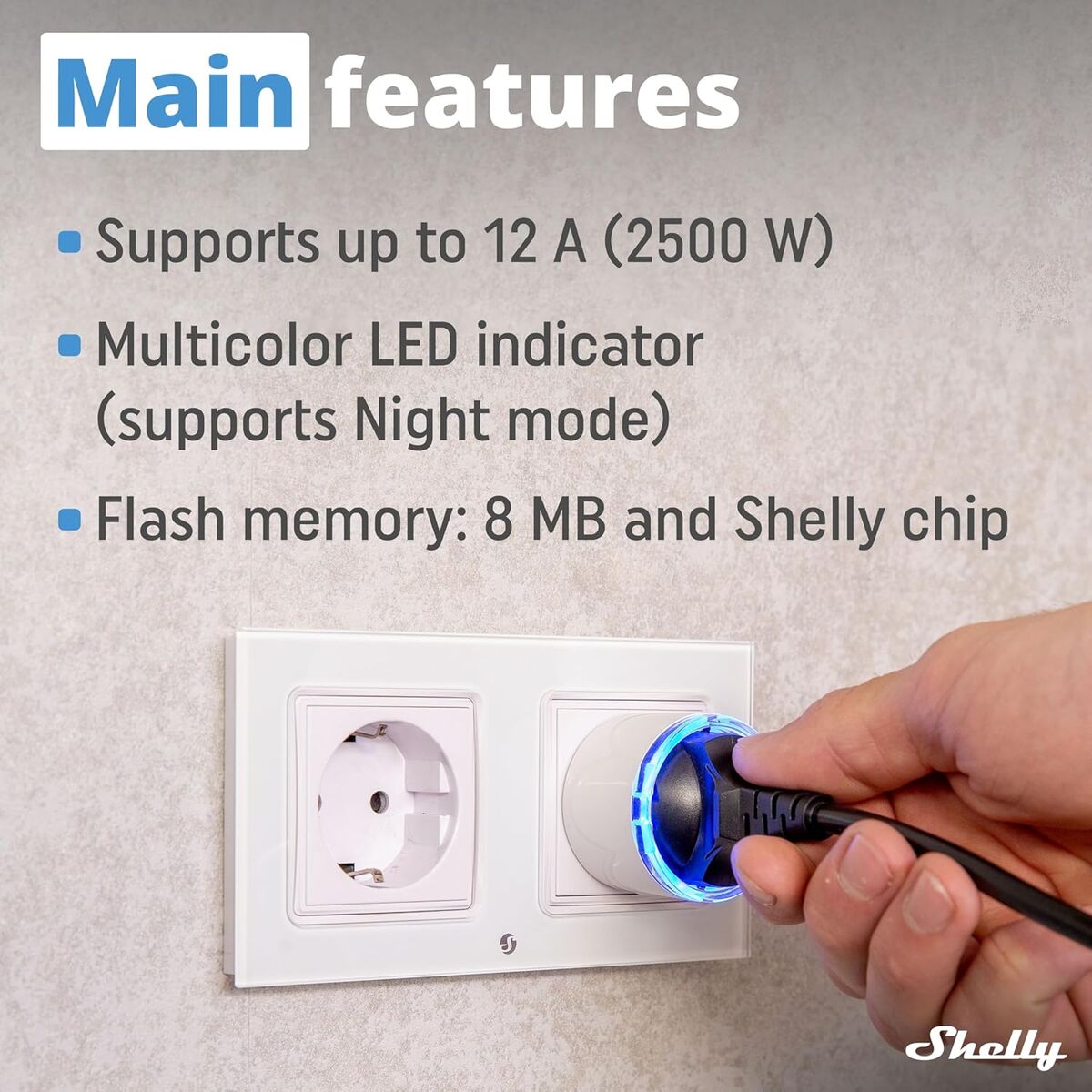 Έξυπνο Βύσμα Shelly 85366990 Wi-Fi 230 V 10 A