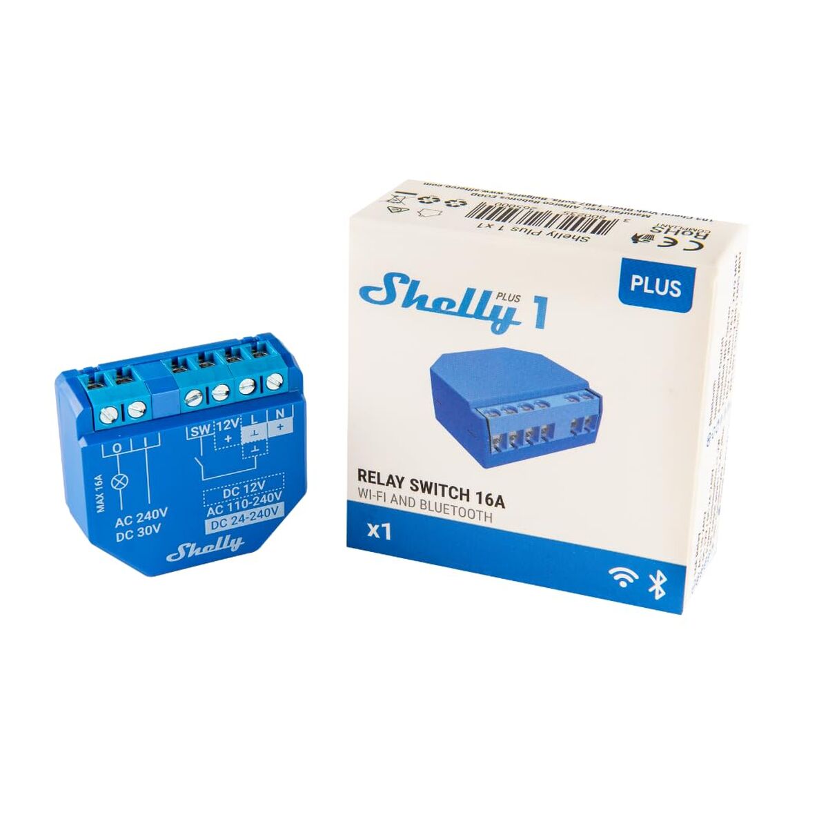 Έξυπνο Βύσμα Shelly PLUS 1 100 - 240 V 16 A