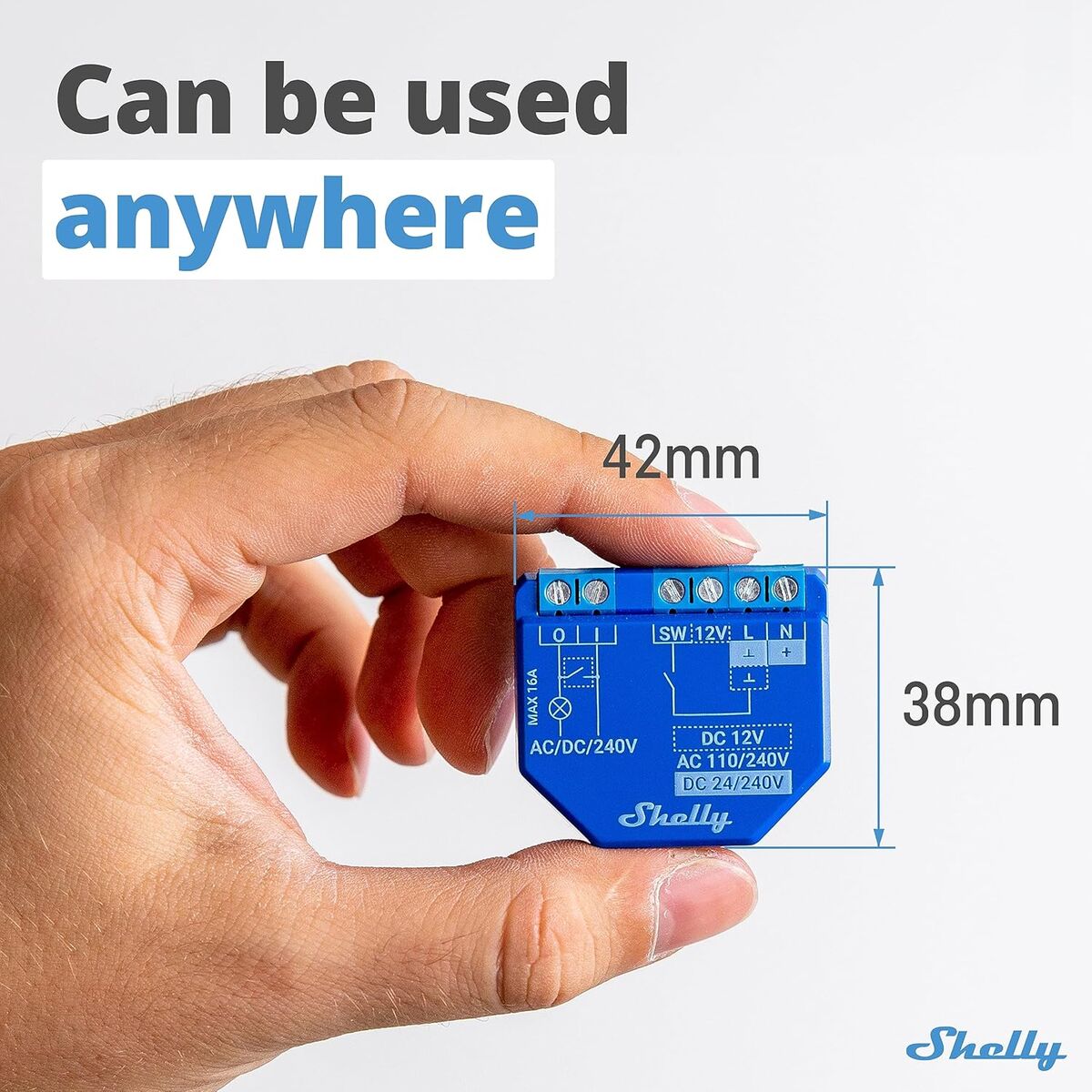 Έξυπνο Βύσμα Shelly PLUS 1 100 - 240 V 16 A