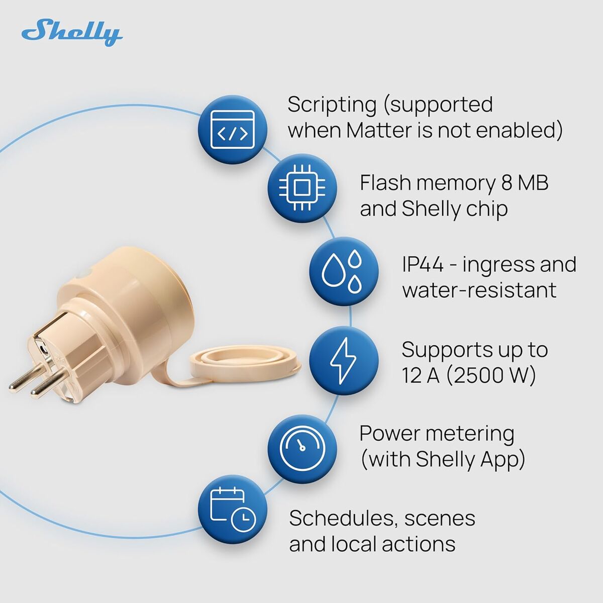 Έξυπνο Βύσμα Shelly S3PL-20112EU Wi-Fi