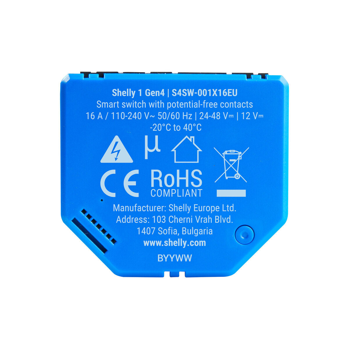 Έξυπνο Βύσμα Shelly S4SW-001X16EU Bluetooth Wi-Fi Bluetooth 5.0 240 V
