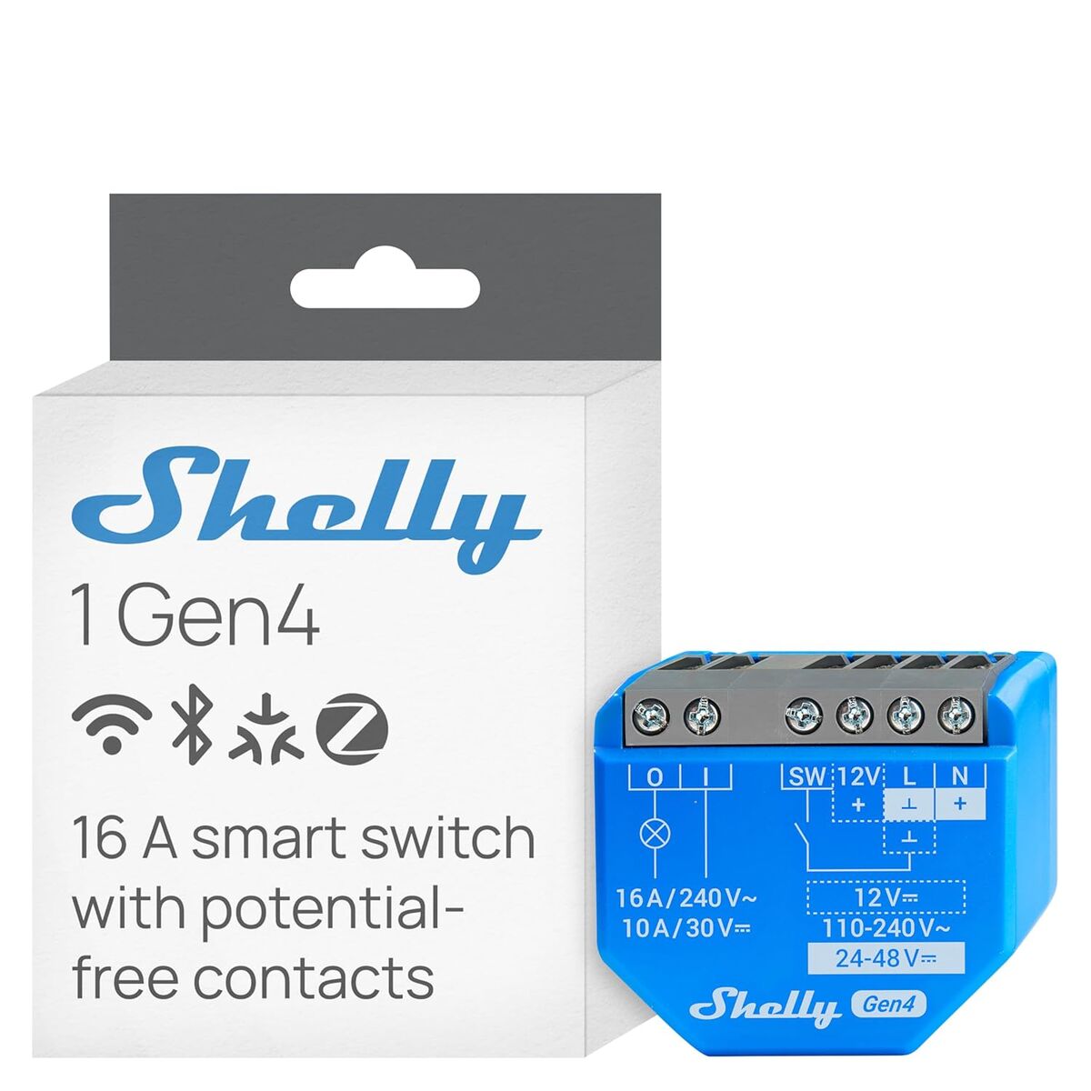 Έξυπνο Βύσμα Shelly S4SW-001X16EU Bluetooth Wi-Fi Bluetooth 5.0 240 V