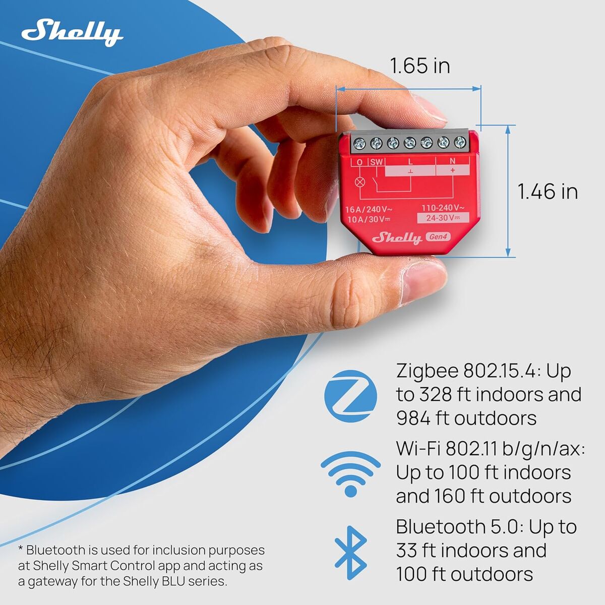 Έξυπνο Βύσμα Shelly SHELLY 1PM GEN4 4-PACK Wi-Fi 230 V 16 A (4 Μονάδες)