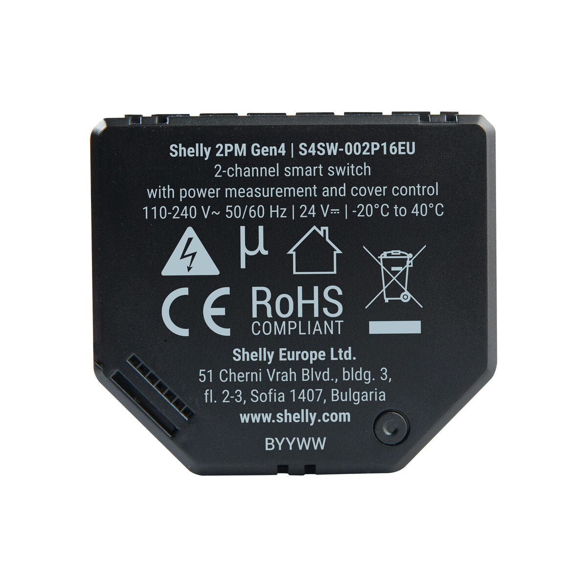 Έξυπνο Βύσμα Shelly SHELLY 2PM GEN4 X4 Wi-Fi 230 V 10 A (4 Μονάδες)