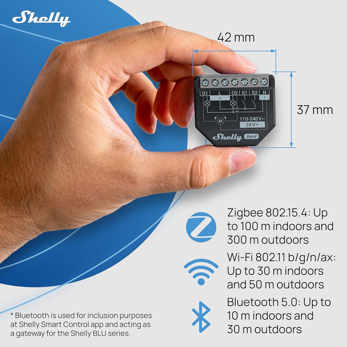 Έξυπνο Βύσμα Shelly SHELLY 2PM GEN4 X4 Wi-Fi 230 V 10 A (4 Μονάδες)