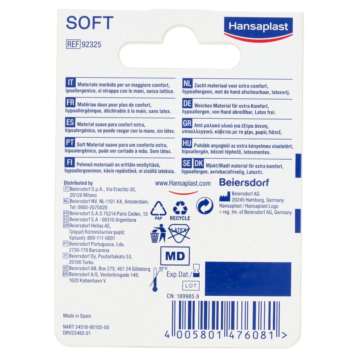 Επιθέματα Hansaplast HP ESPARADRAPO SOFT