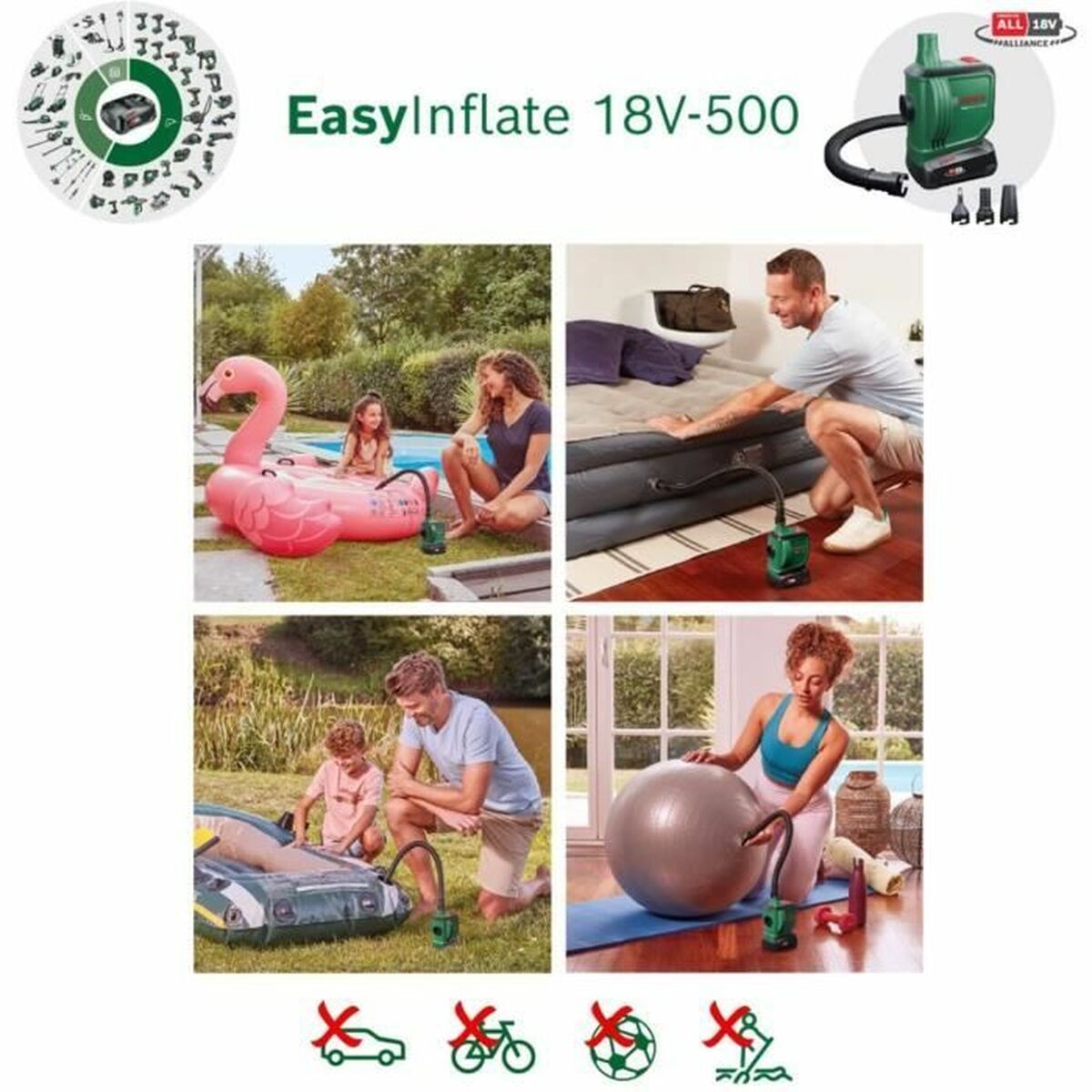 Συμπιεστής Αέρα BOSCH EasyInflate 18V-500 18 V