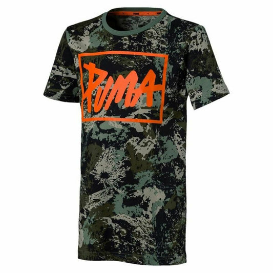 Παιδικό Μπλούζα με Κοντό Μανίκι Puma  Style Graphic  Πράσινο