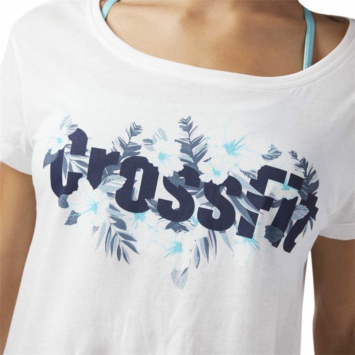 Γυναικεία Μπλούζα με Κοντό Μανίκι Reebok Floral Easy Crossfit Λευκό