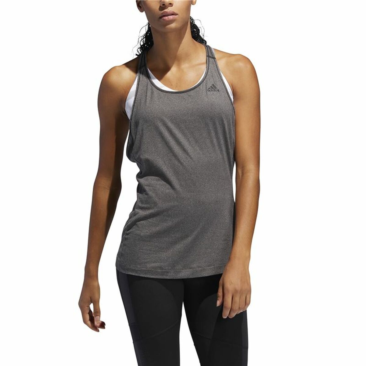 Αμάνικο Γυναικείο Μπλουζάκι Adidas 3 Stripes Tank Σκούρο γκρίζο