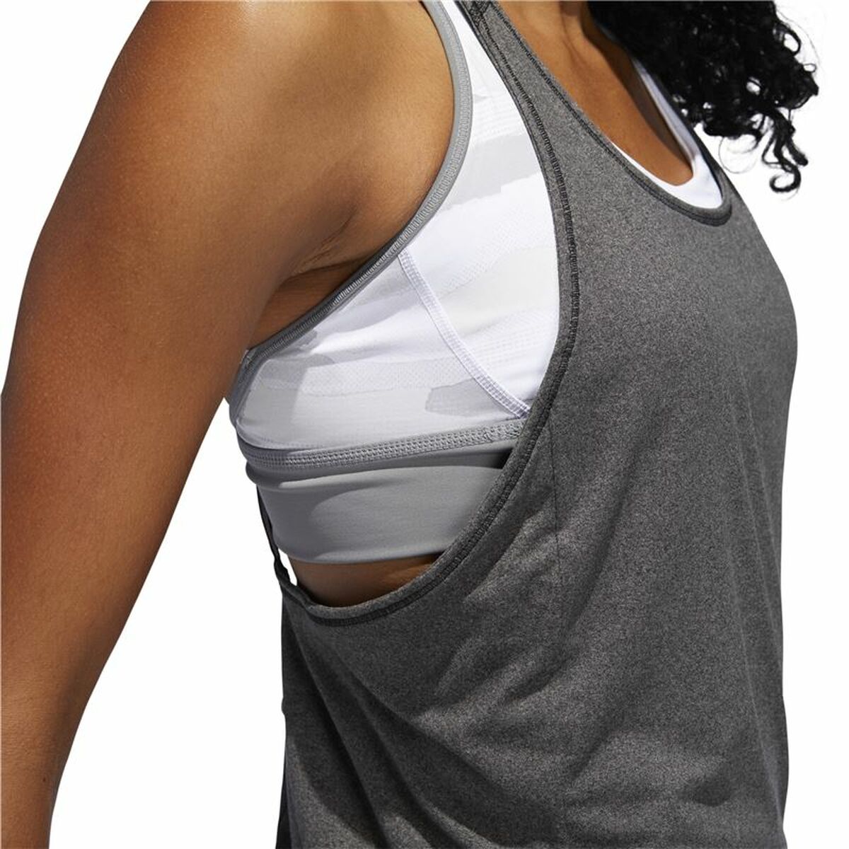 Αμάνικο Γυναικείο Μπλουζάκι Adidas 3 Stripes Tank Σκούρο γκρίζο