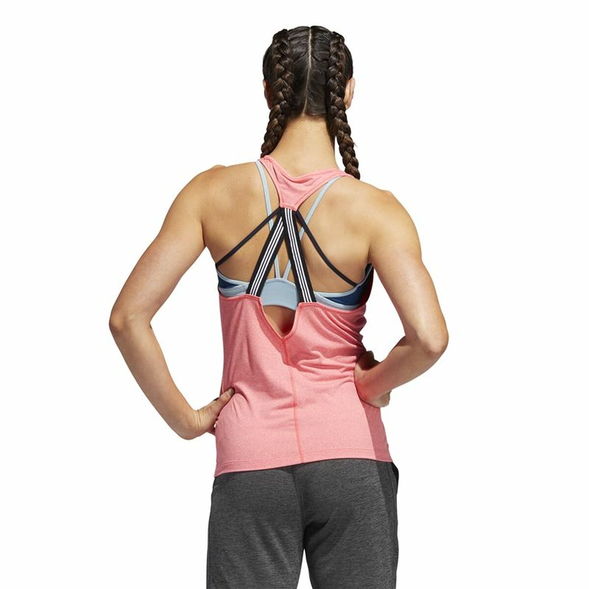 Αμάνικο Γυναικείο Mπλουζάκι Adidas 3 Stripes Tank Ροζ