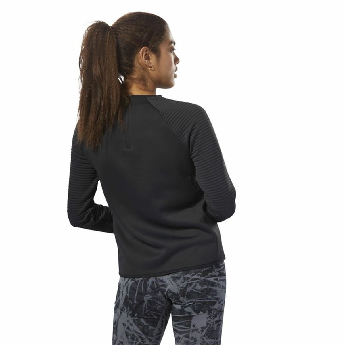 Γυναικεία Μπλούζα με Μακρύ Μανίκι Reebok Thermowarm Deltapeak Μαύρο