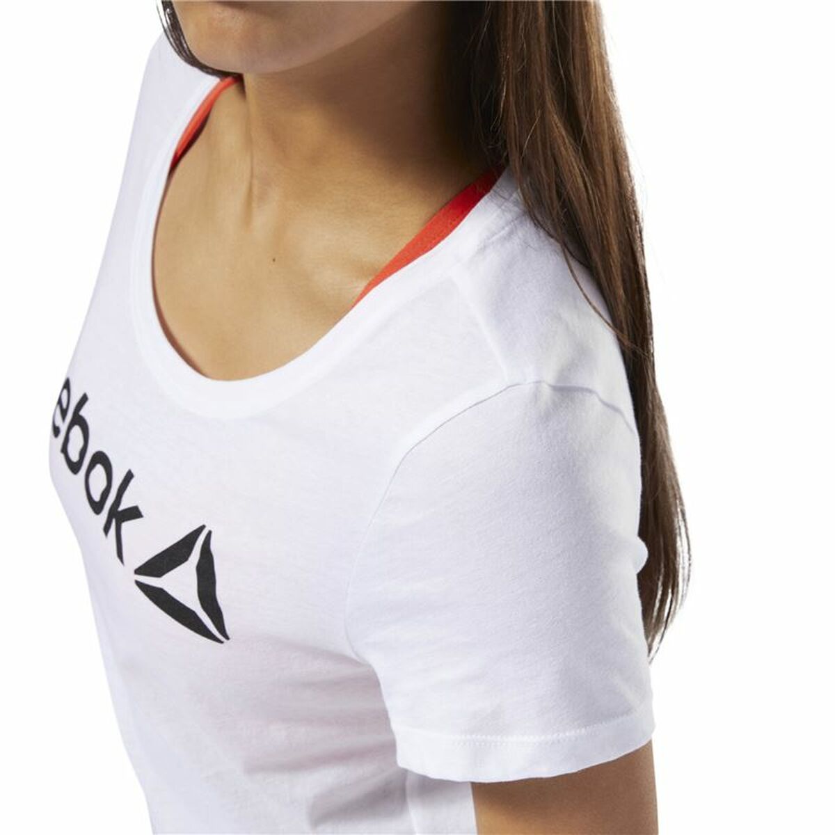Γυναικεία Μπλούζα με Κοντό Μανίκι Reebok Scoop Neck Λευκό