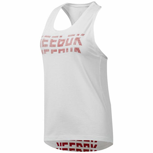 Αμάνικο Γυναικείο Μπλουζάκι Reebok Wor Meet You There Λευκό