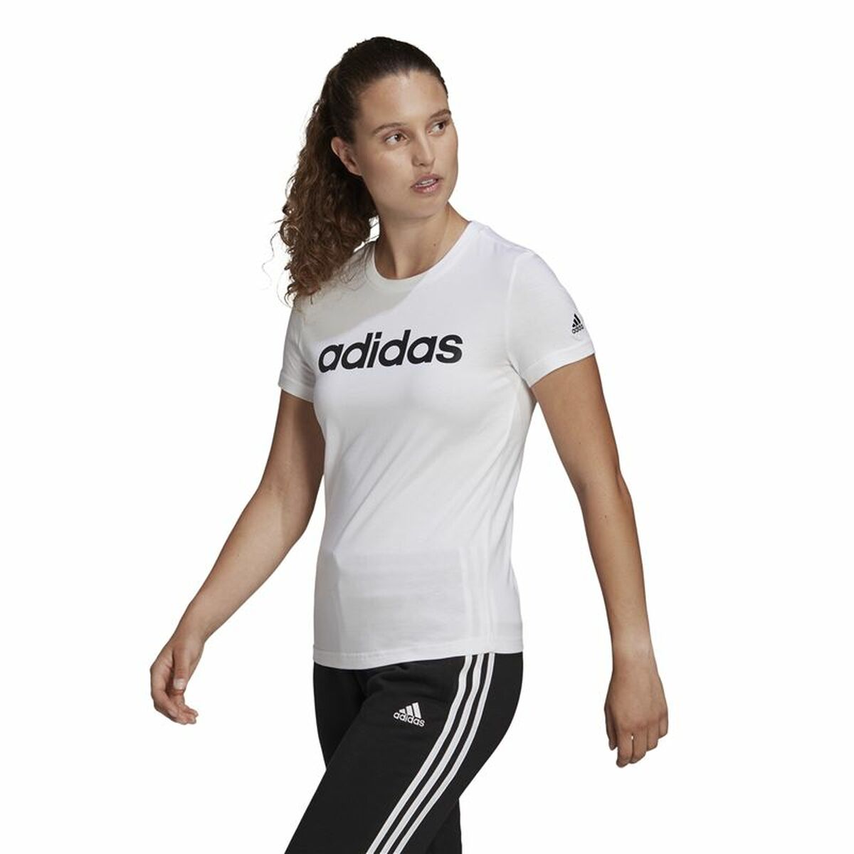 Γυναικεία Μπλούζα με Κοντό Μανίκι Adidas Λευκό