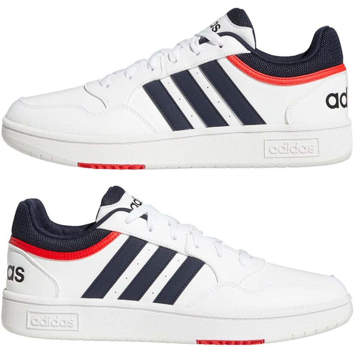 Ανδρικά Αθλητικά Παπούτσια Adidas Hoops 3.0 Λευκό
