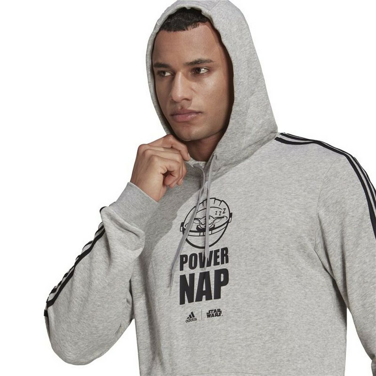 Ανδρικό Φούτερ με Κουκούλα Adidas X Star Wars: The Mandalorian Ανοιχτό Γκρι