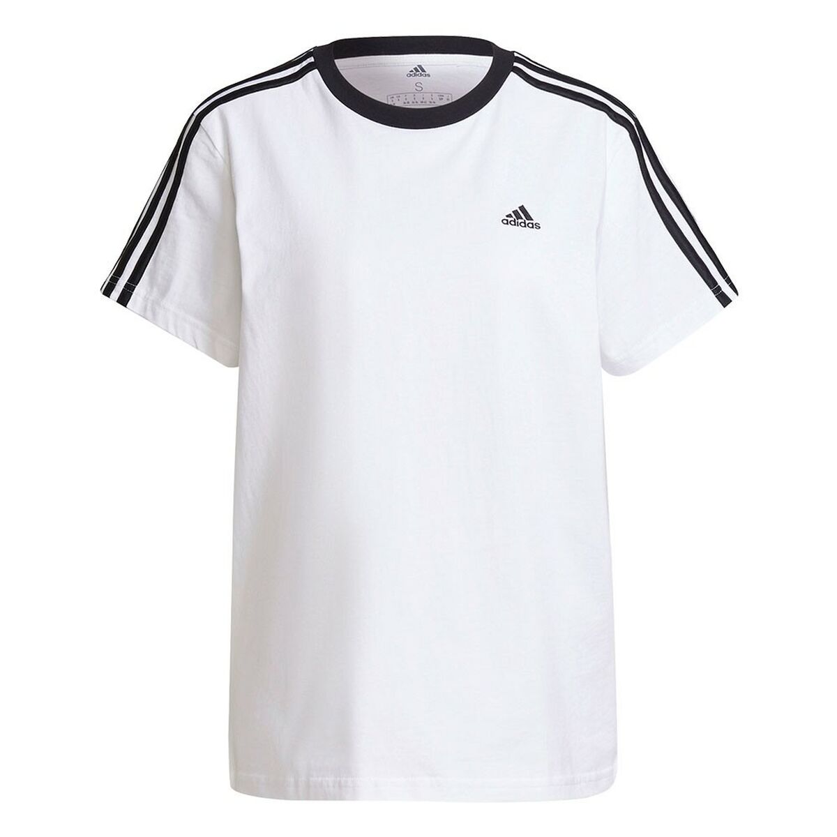 Ανδρική Μπλούζα με Κοντό Μανίκι Adidas Λευκό
