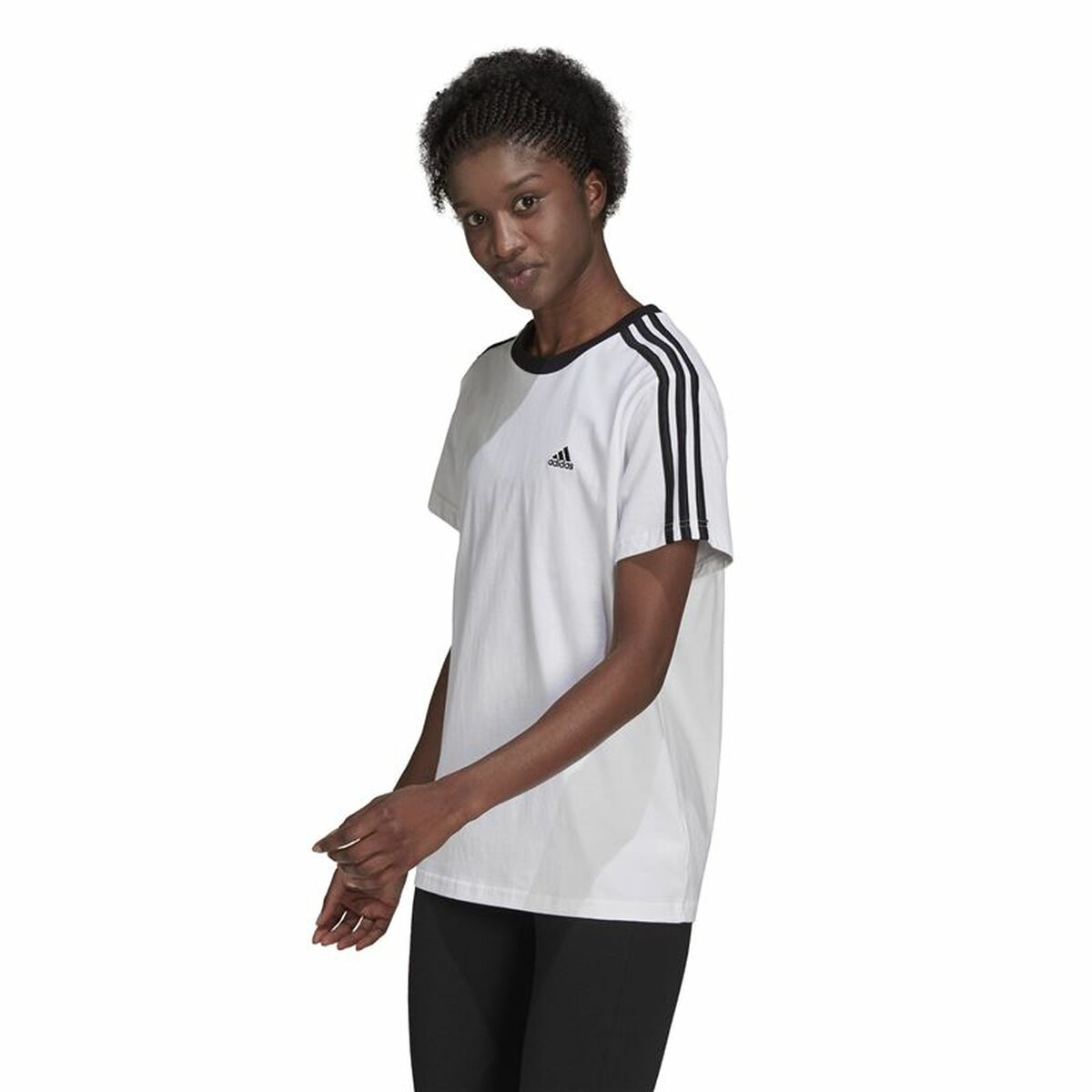 Ανδρική Μπλούζα με Κοντό Μανίκι Adidas Λευκό