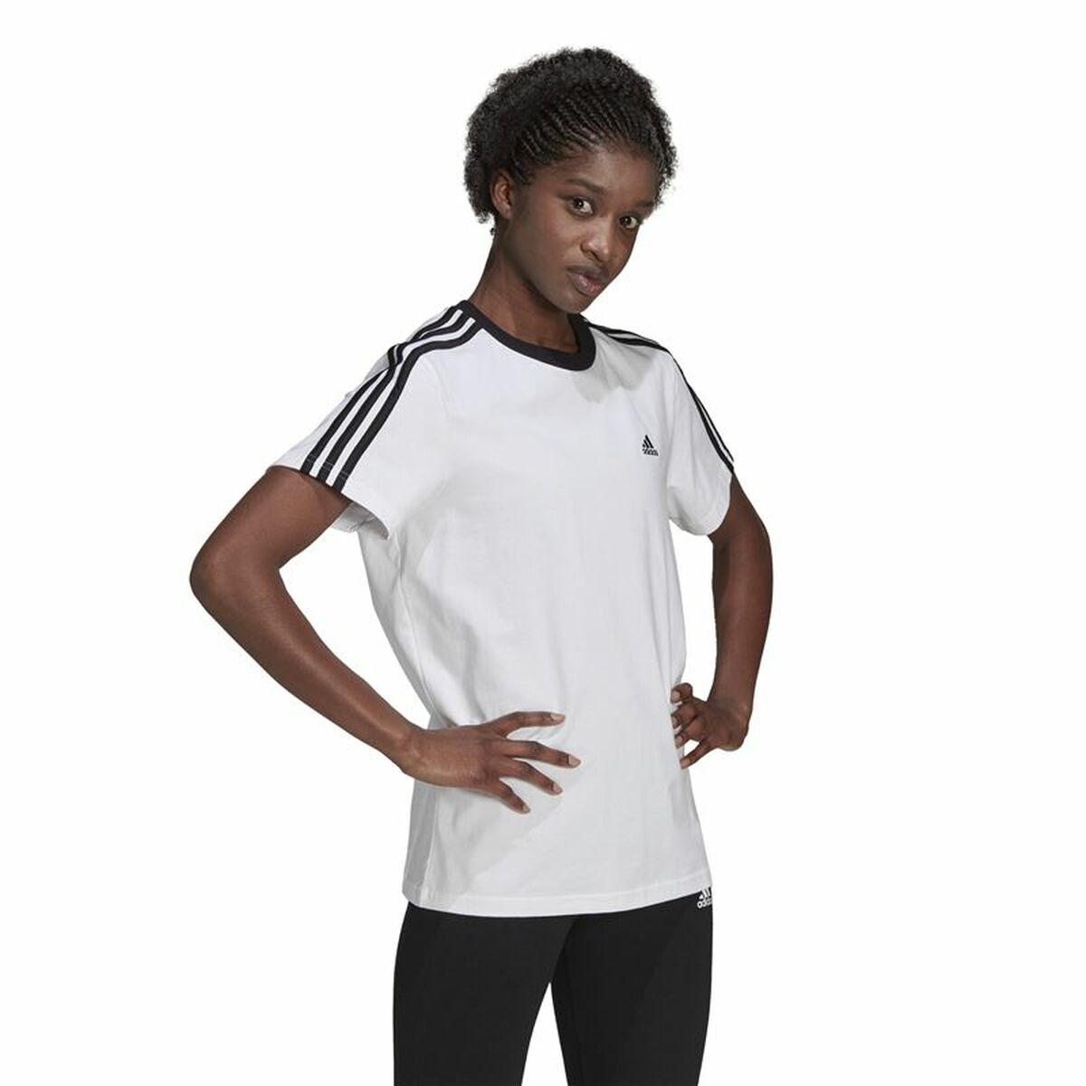 Ανδρική Μπλούζα με Κοντό Μανίκι Adidas Λευκό