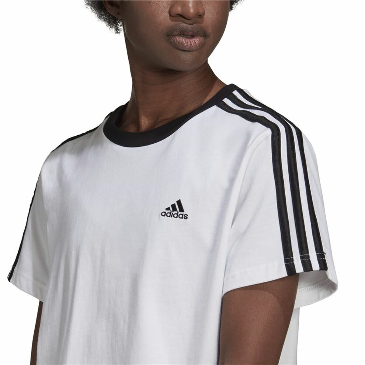 Ανδρική Μπλούζα με Κοντό Μανίκι Adidas Λευκό