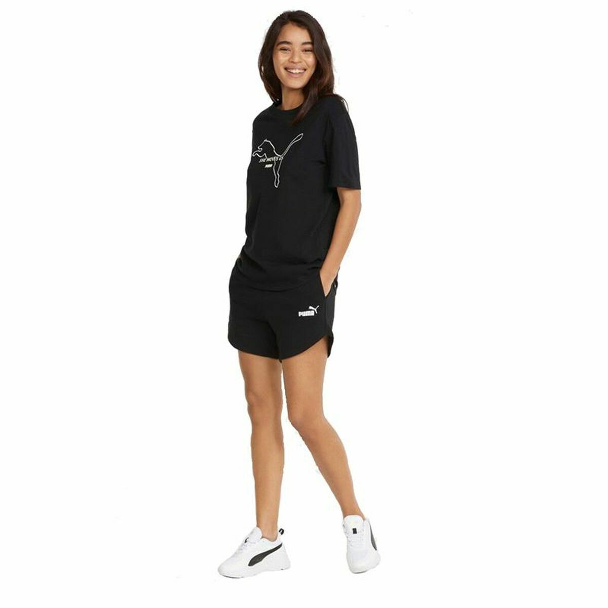 Μακρύ Αθλητικό Παντελόνι Puma ESS Μαύρο Γυναίκα