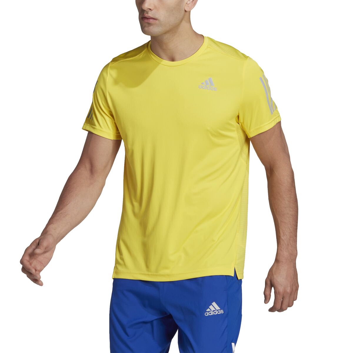Ανδρική Μπλούζα με Κοντό Μανίκι Adidas Κίτρινο