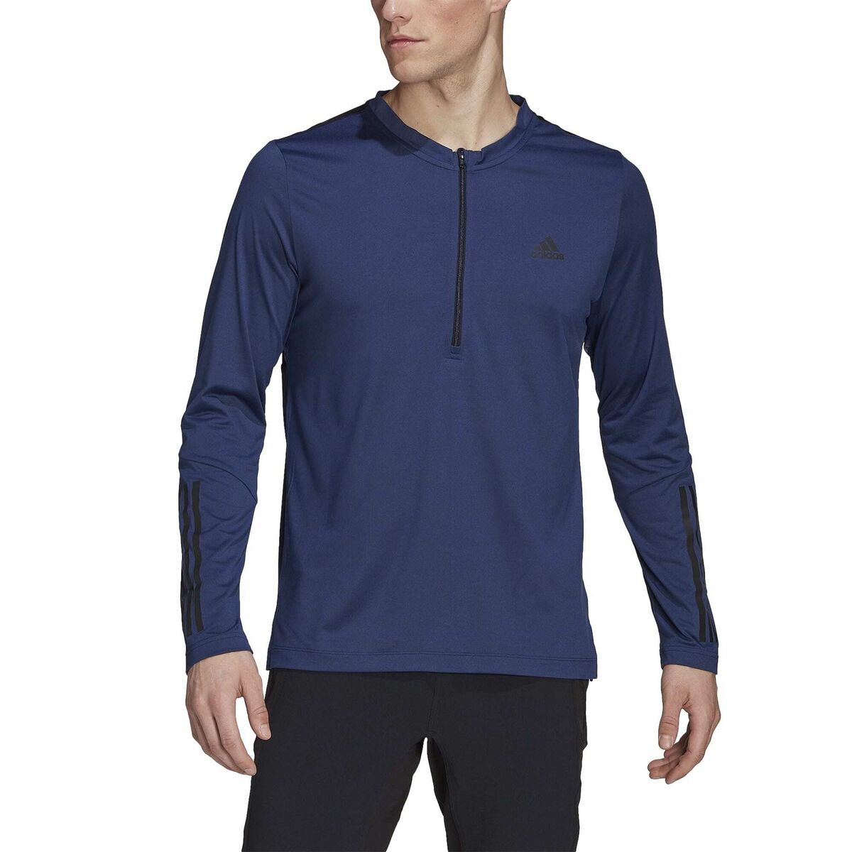 Ανδρική Μπλούζα με Κοντό Μανίκι Adidas 1/4-Zip Σκούρο μπλε