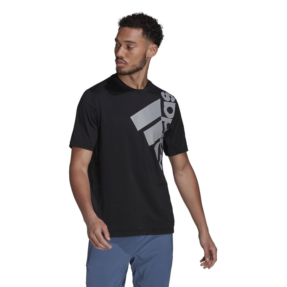 Ανδρική Μπλούζα με Κοντό Μανίκι Adidas Big Badge Μαύρο