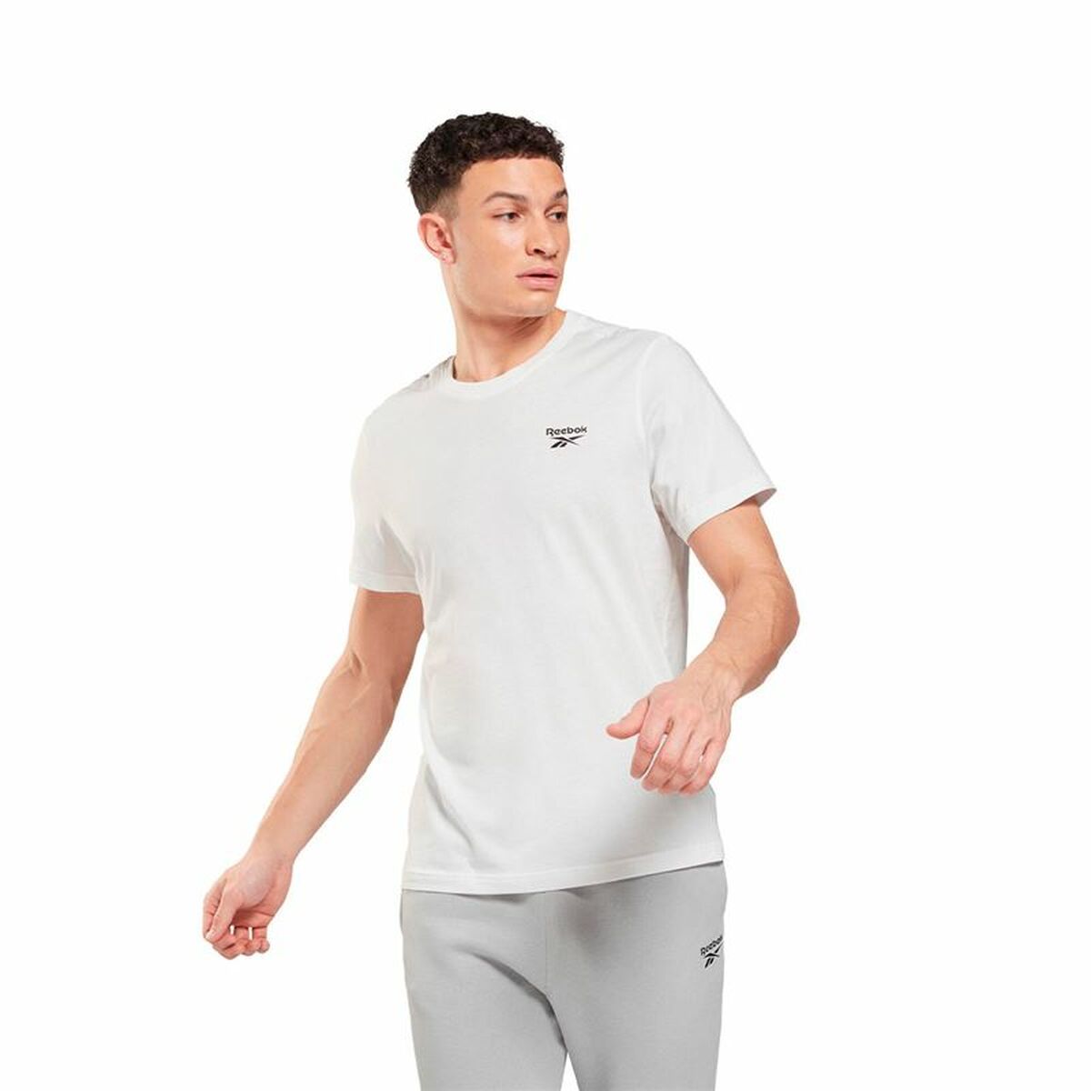 Ανδρική Μπλούζα με Κοντό Μανίκι Reebok Identity Left Chest Logo Λευκό