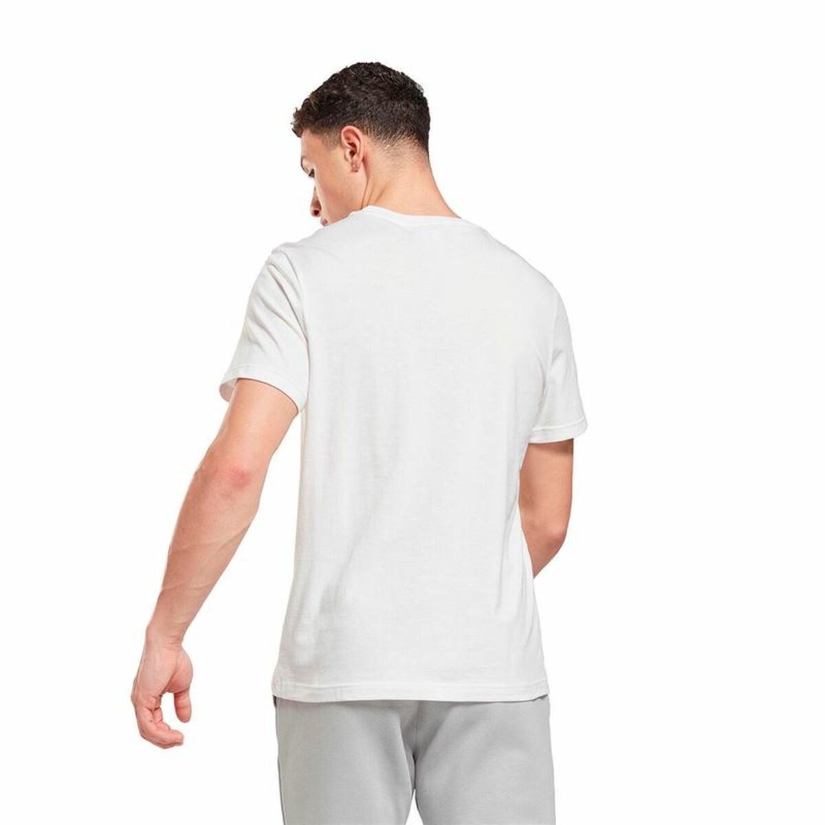 Ανδρική Μπλούζα με Κοντό Μανίκι Reebok Identity Left Chest Logo Λευκό