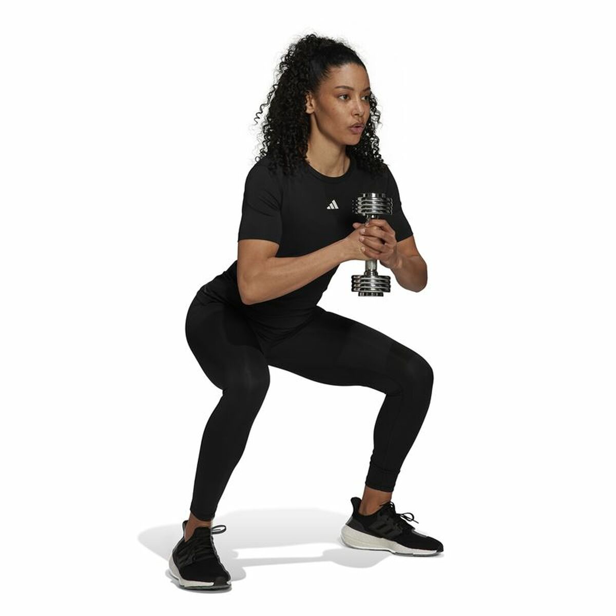 Γυναικεία Μπλούζα με Κοντό Μανίκι Adidas Techfit Μαύρο